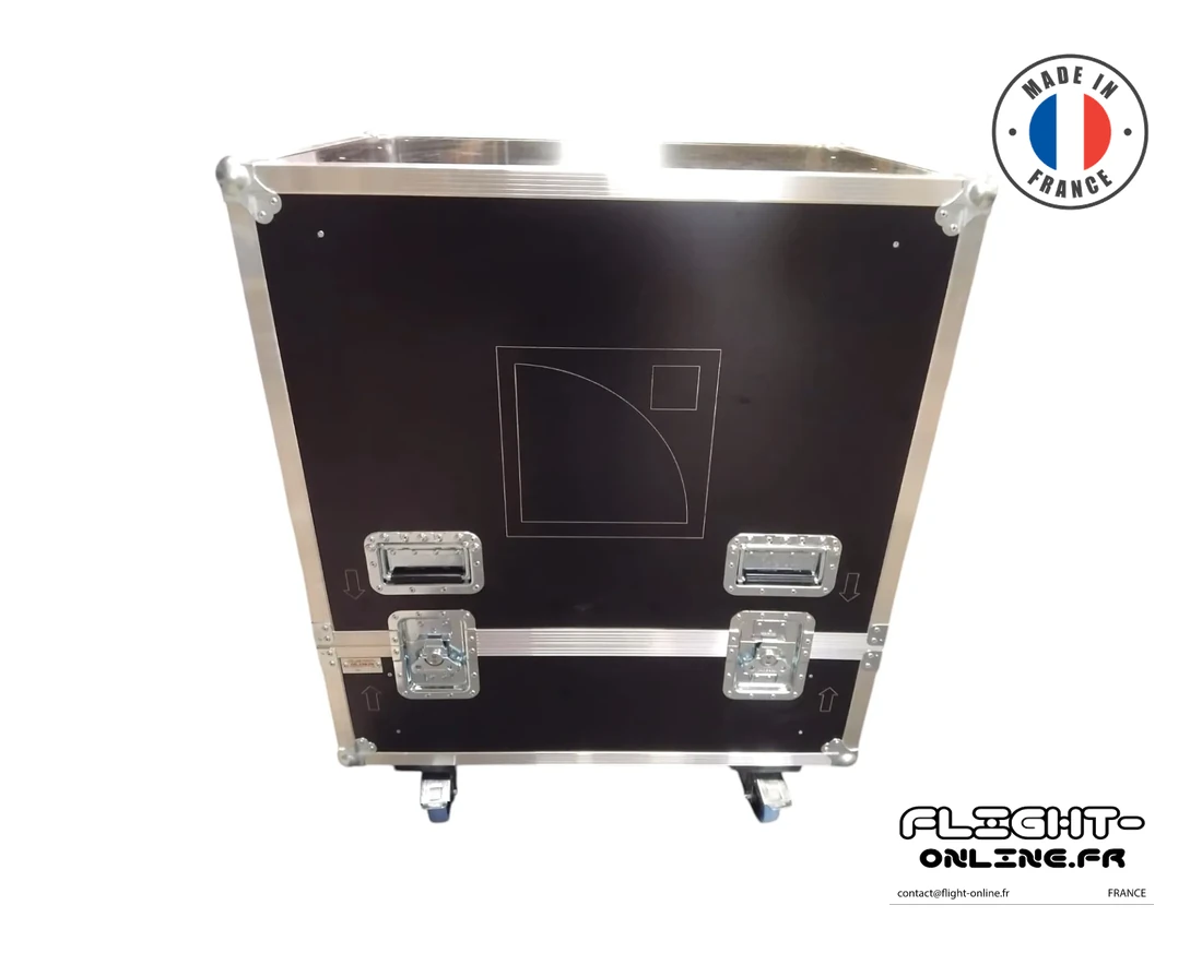 Flight case Audio sur mesure fabriqué  Flight Online pour FGH — référence PL-2A15WIDE-LACOUSTIC