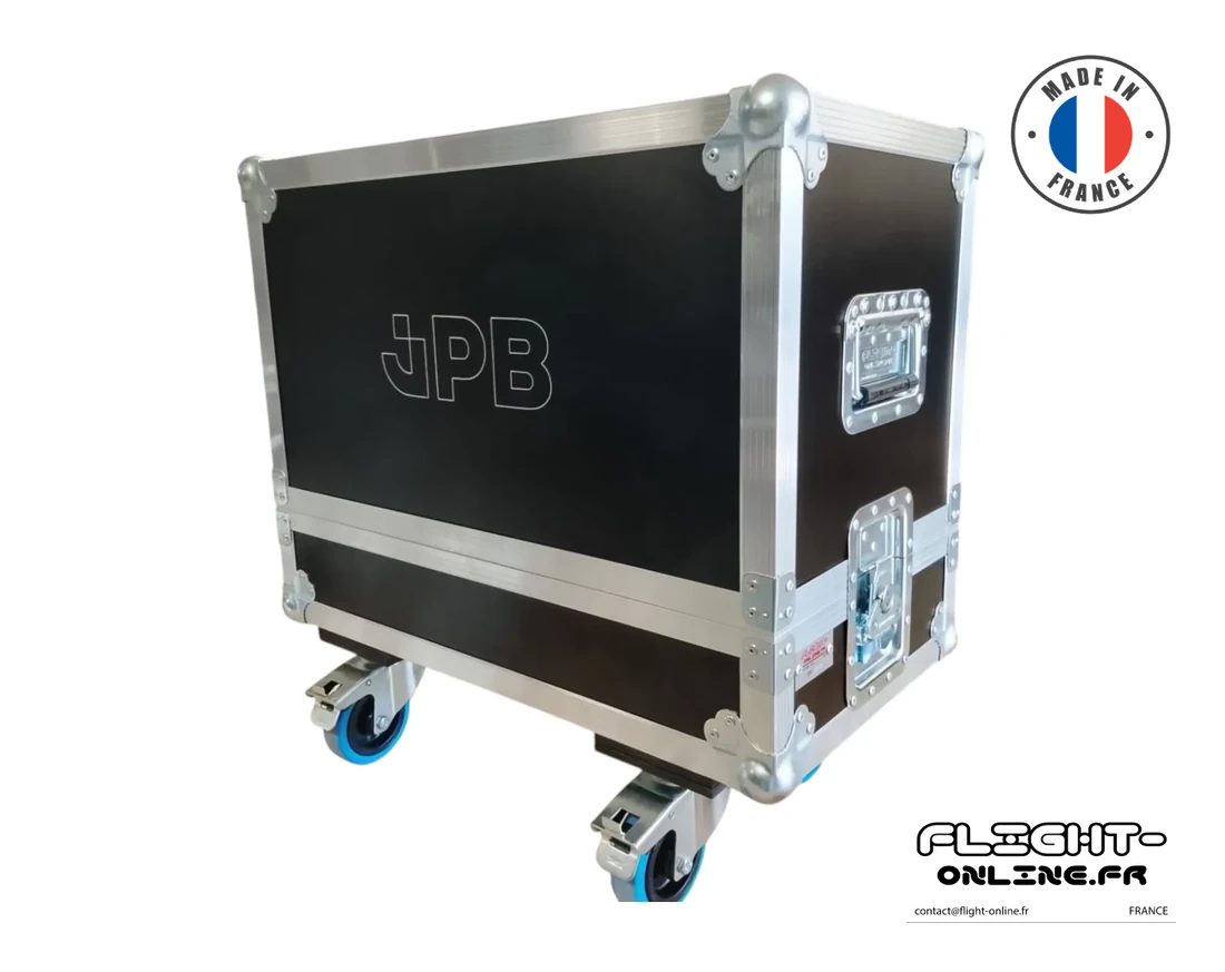 Flight case Audio sur mesure fabriqué  Flight Online pour FGH — référence PL-2X8-LACOUSTICS