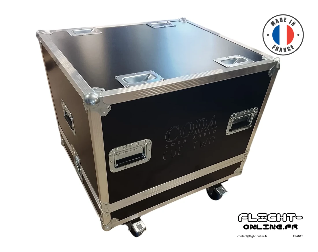 Flight case Audio sur mesure fabriqué  Flight Online pour FOL — référence FC CODA AUDIO CUE TWO