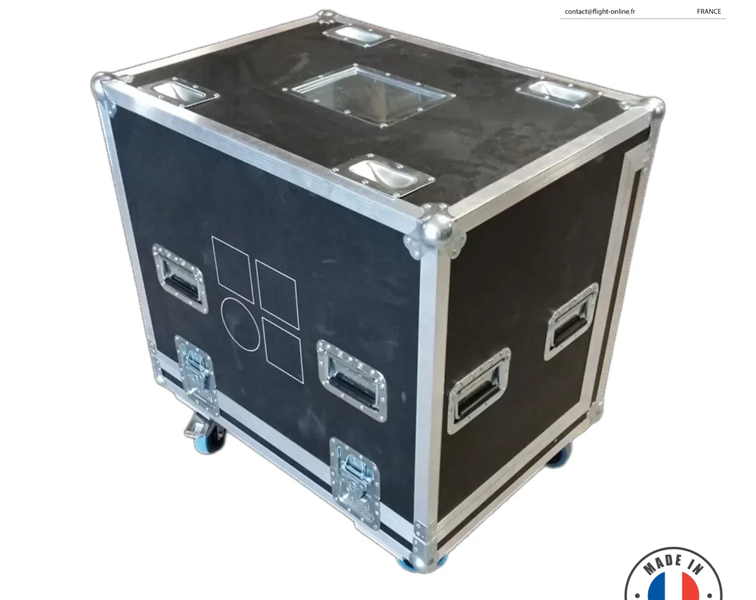 Flight case Audio sur mesure fabriqué  Flight Online pour V8 d&b — référence PVC-2V8-V12-D1B