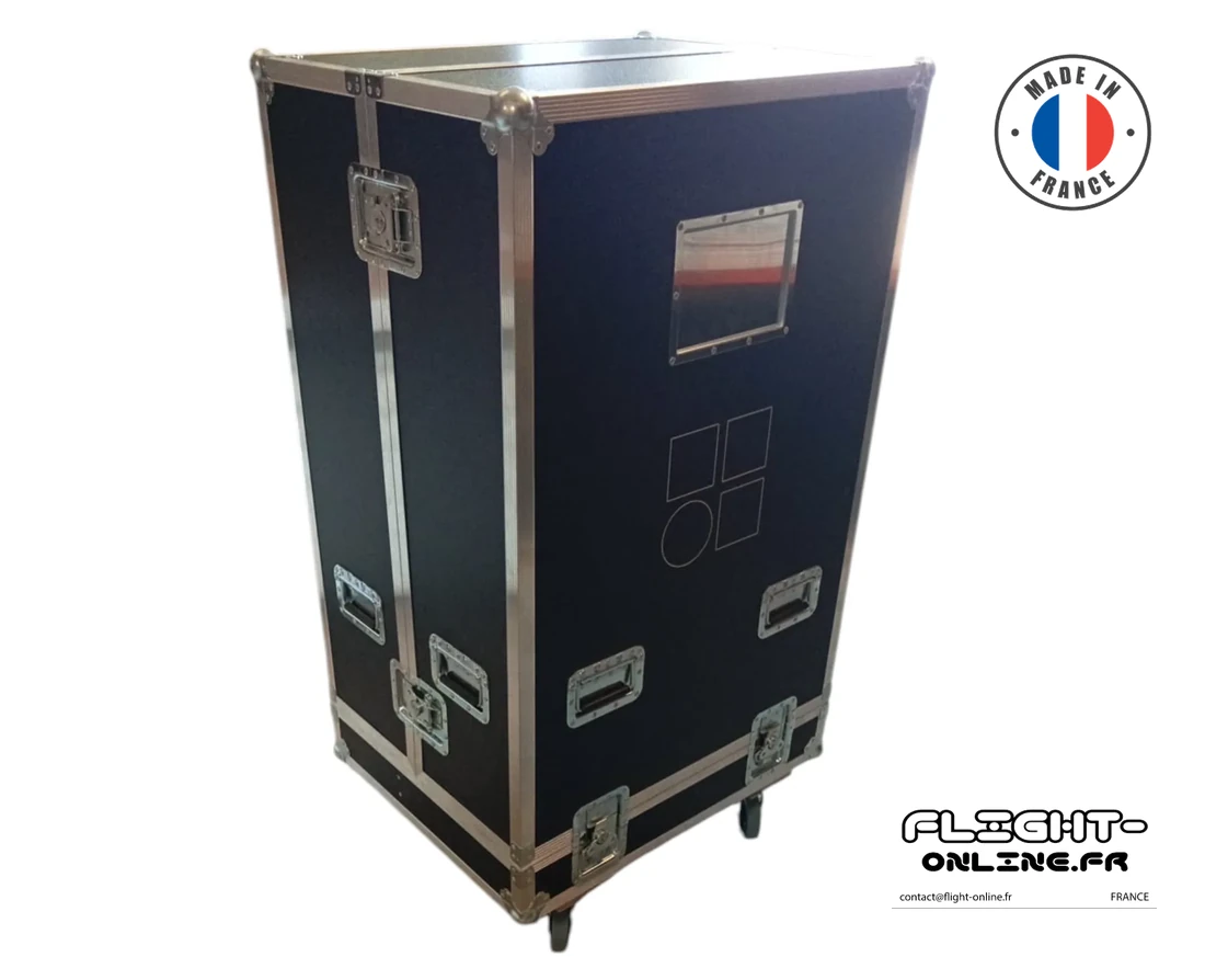 Flight case Audio sur mesure fabriqué  Flight Online pour V8 d&b — référence PVC-2V8-V12-D1B