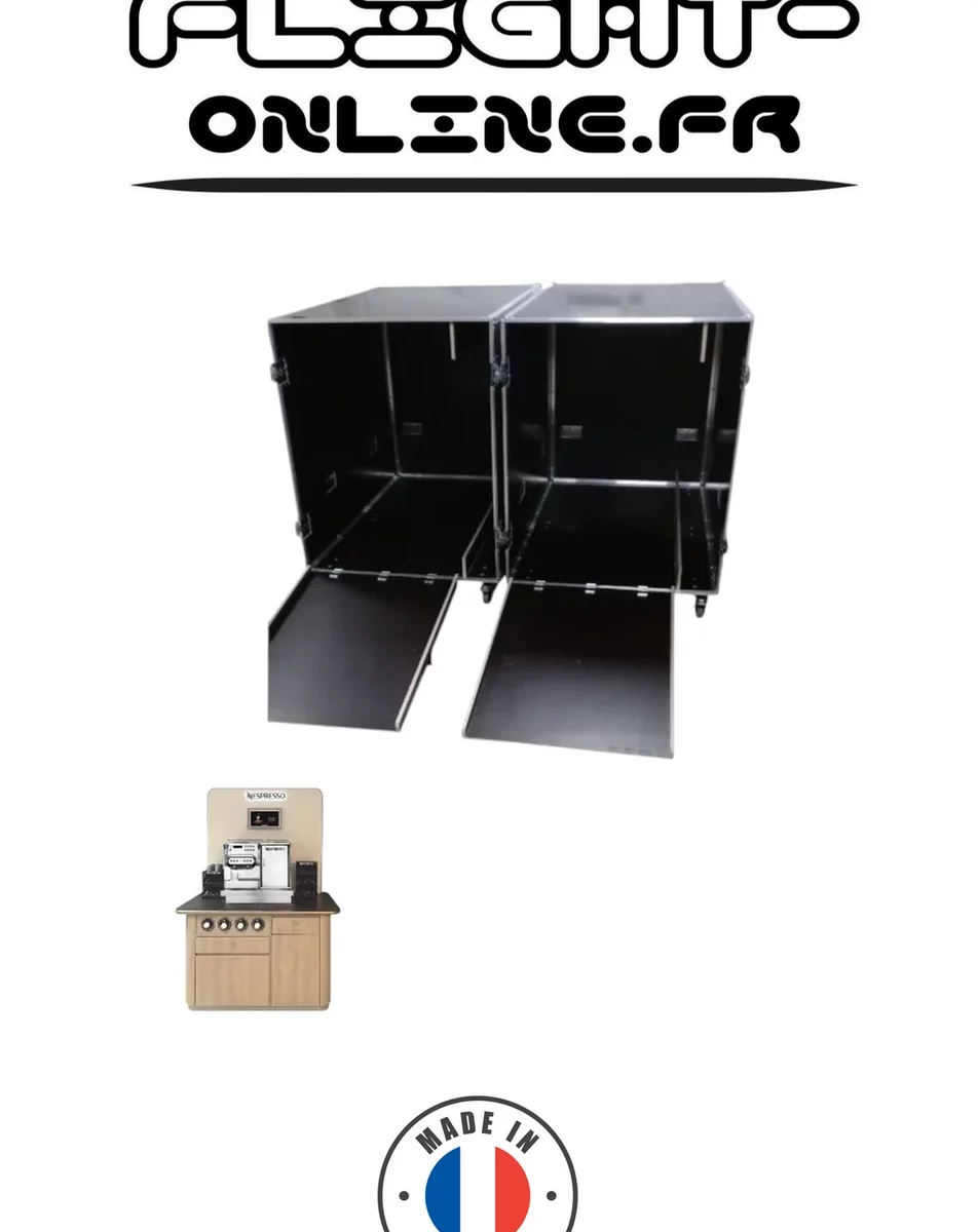 Flight case Industriel sur mesure fabriqué  Flight Online pour NESPRESSO PRO — référence DL-NESPRESSO-PRO