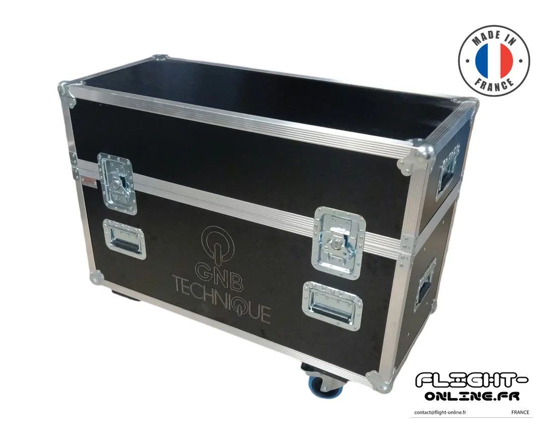 Flight case Broadcast sur mesure fabriqué  Flight Online pour FLG — référence PL-2LCD43-LE4341S
